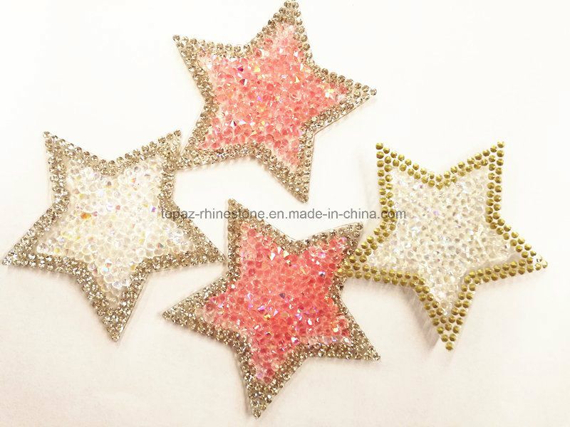 Heat Transfer Star Rhinestone Sheets Shoes Transfers Applique (TS-Star 6.5cm)